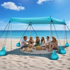 Raynesys 10x10 FT Beach Tent Sun Shelter Canopy, UPF50 Shade - Portable  Stabl