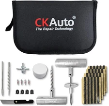 Universal Tire Repair Kit,Heavy Duty Car Tool Kit for Flat Tire Puncture Repair