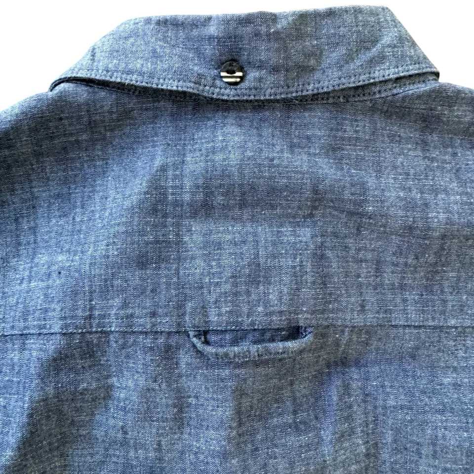 Camisa para hombre Hurley pequeña azul manga corta abotonada Foto 4 de 4