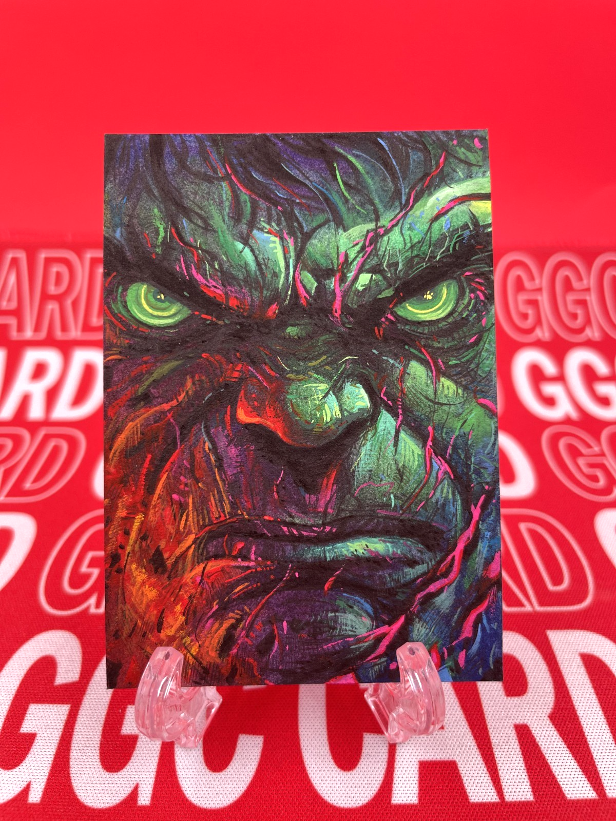 GGC Studio Marvel Hulk Close-up Artist Hand Drawn Auto Sketch Card 1/1