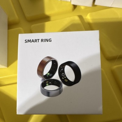 Smart Ring Activity Tracker Stainless Steel Black Size 10 Mobile Charging