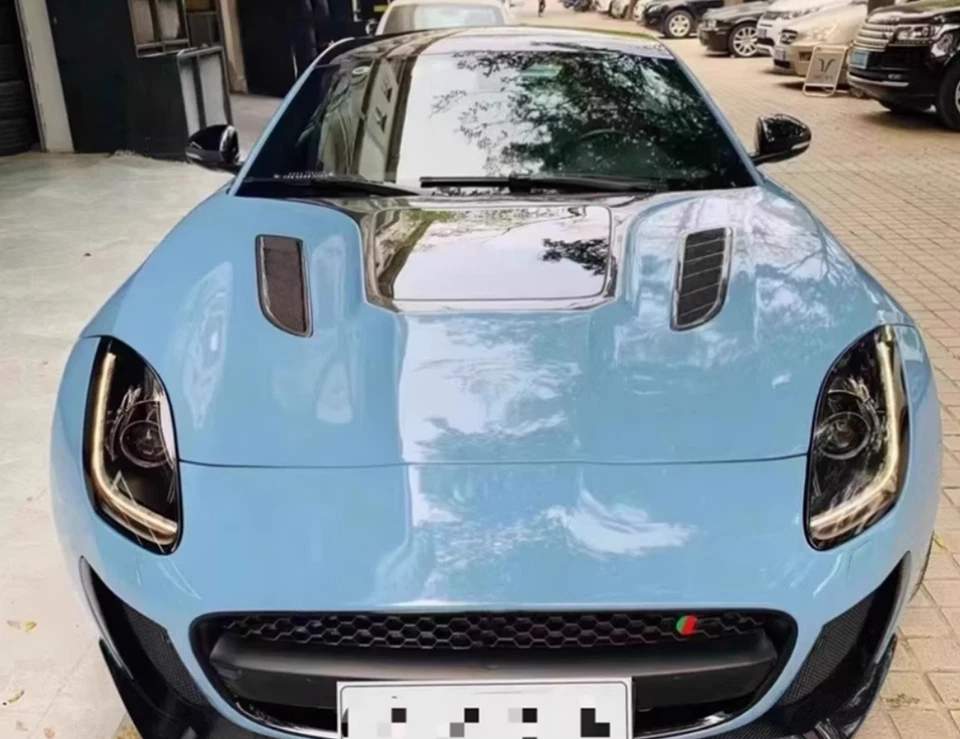 Real Carbon Fiber IMP Front Hood Vented Bonnet Cover For Jaguar F-TYPE 2013-2022 Foto 2 de 4