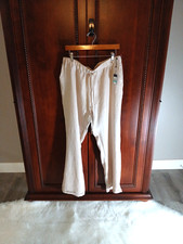 NWT Tommy Hilfiger Saharam Safari 100 Linen Women's Sz 16 Wide-Leg Beige Pants
