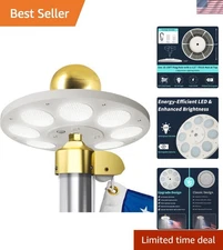 Waterproof Solar Flag Pole Light – Auto On/Off, Fits 15-25 FT Poles, 800 Lumens