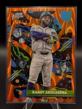 2025 Topps Cosmic Chrome Randy Arozarena Orange Galactic Refractor /25 #144
