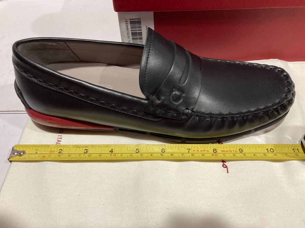 Salvatore Ferragamo Tedd Black Leather Driving Loafers Men’s Shoes Size 12 Gancini Driver ornament - Men | Ferragamo main image 3