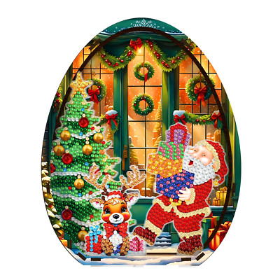 3D Zum Selbermachen Weihnachten Rentier und Santa Szene Diamond Art Kit Holz Tischplatte