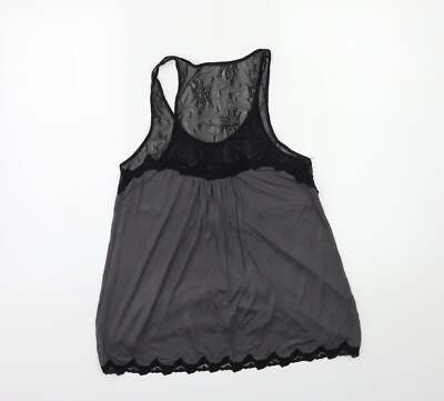 Max Studio Damen Basic Tank Grau Polyestermischung Größe M Rundhals