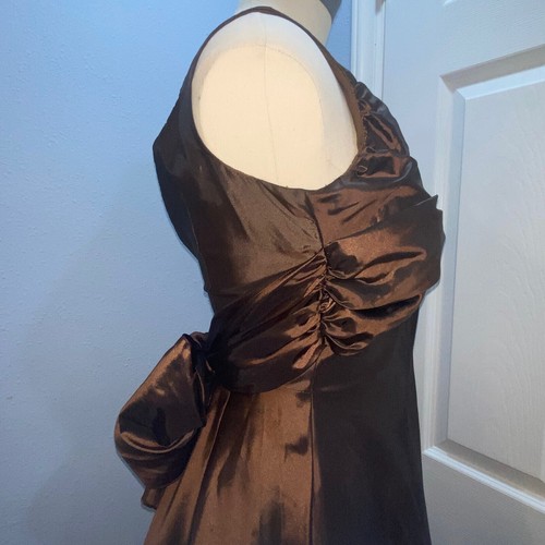 Vintage Bari Jay festliches Kleid braun Taft ärmellos Party Cocktail Gr. 2 - Bild 3 von 6