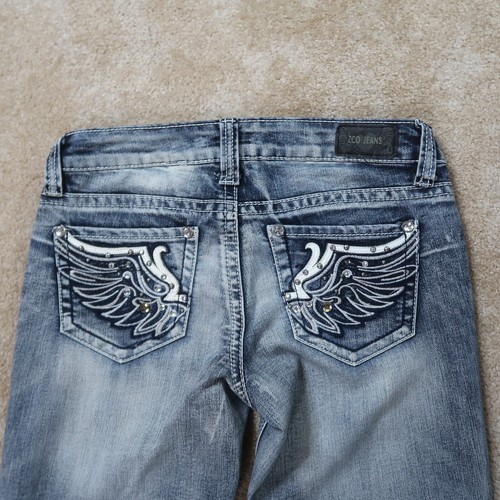 ZCO Bootcut Jeans Low Rise Women's 9 Blue Denim Stretch - Picture 4 of 9