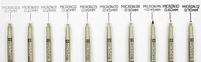 SAKURA PIGMA MICRON schwarze Pigment-Archivierungstinte wasserdicht ausbleichsicher feine Linien 