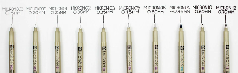 SAKURA PIGMA MICRON Black Pigment Archival Ink Waterproof Fade Proof Fine Lines