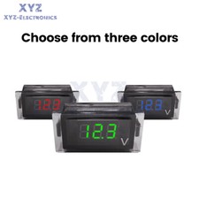 3-Digit DC12 24V Digital Voltmeter High Precision LED Panel Type Waterproof