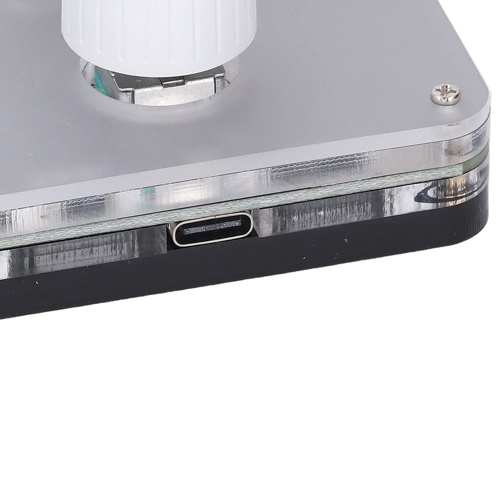 4-Key Programmable Mechanical Keypad with RGB Light and Knob in White