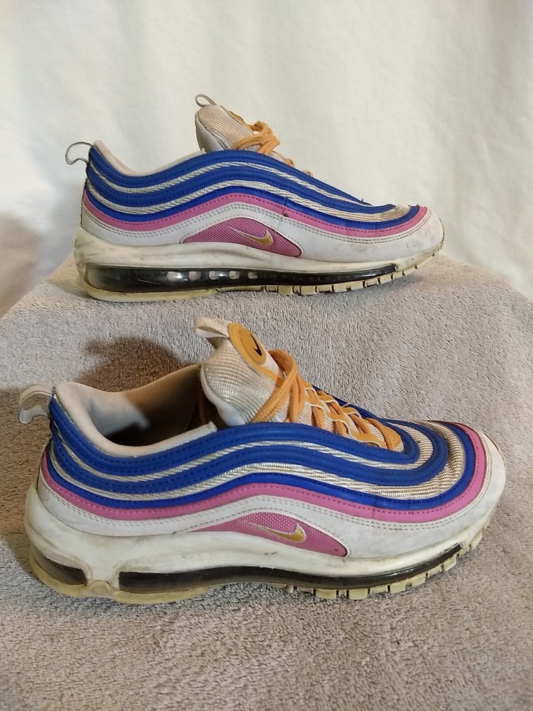 Nike Women's Air Max 97 ID White Pink Blue Orange Shoe DC8133-991 Size 9.5