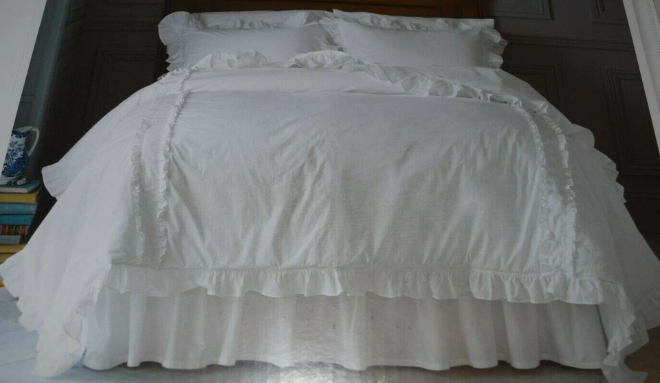 RACHEL ASHWELL SIMPLY SHABBY CHIC White Heirloom Ruffled TWIN COMFORTER SHAM SET - Image 2 of 4