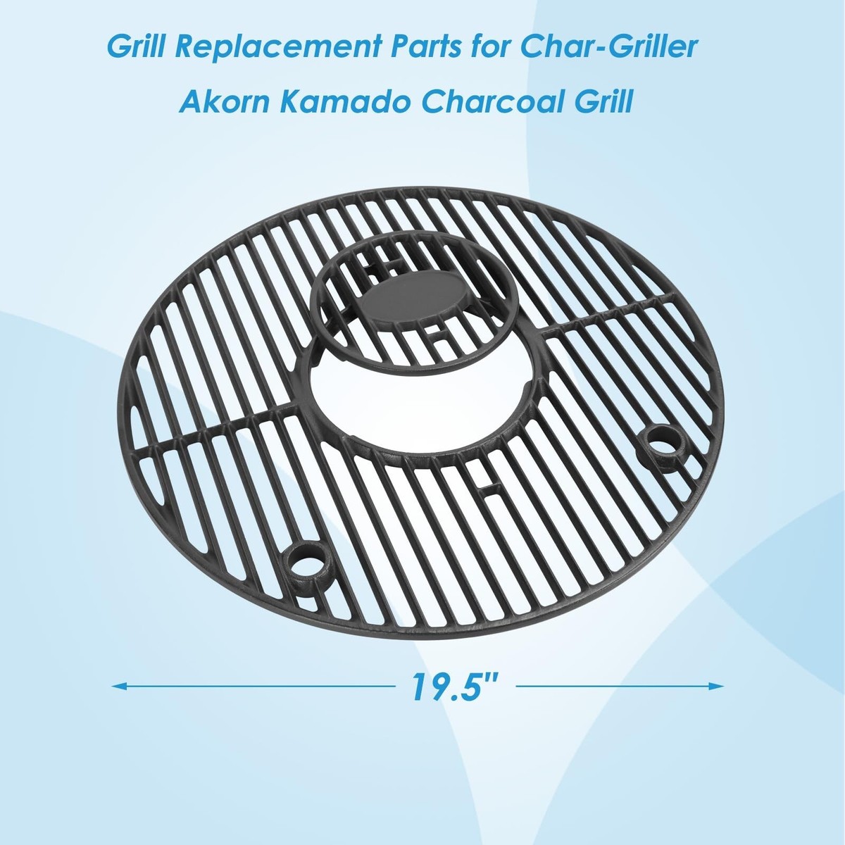 Gusseisen-Grillrost Für Akorn Kamado & Pit Boss K24 – 49,5 Cm, Rund, Für Holzkohlegrills