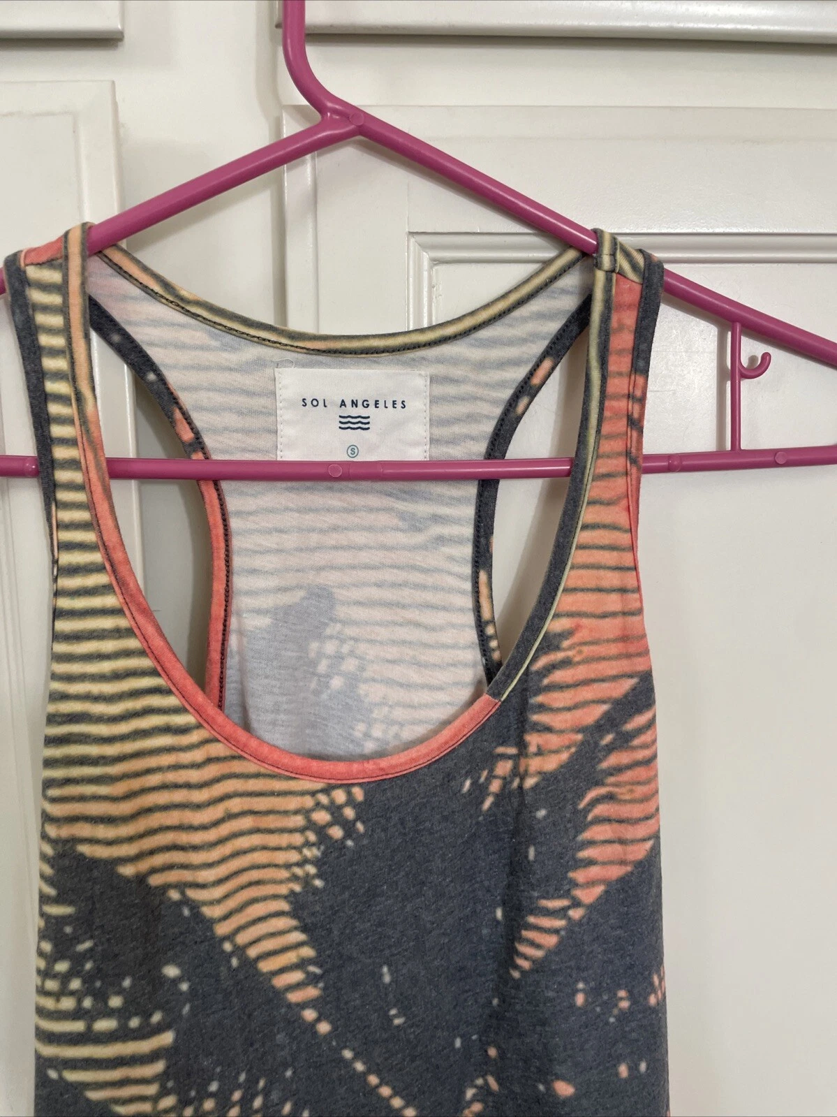 PALM ANGELS Anthropologie Sol Angeles Tank T Shirt Vestito Tg S Palma Multicolore Elasticizzato S