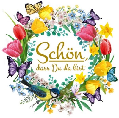 20 Servietten Schön in Spring Wreath - Schön im Frühlingskranz 33x33cm