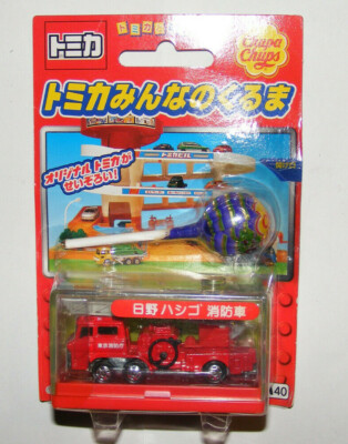 TOMY TOMICA Japan Diecast Metall Modellauto Set HINO Feuerwehr & Chupa Lolli