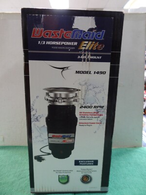 NEW Waste Maid 1/3 Hp Elite Stainless Steel Garbage Disposal 2400 Rpm Mod#1490