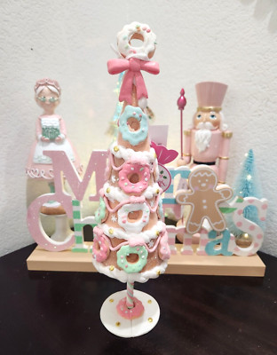 CHRISTMAS Cupcakes and Cashmere Donut Candy Gingerbread Tree Figurine 14''