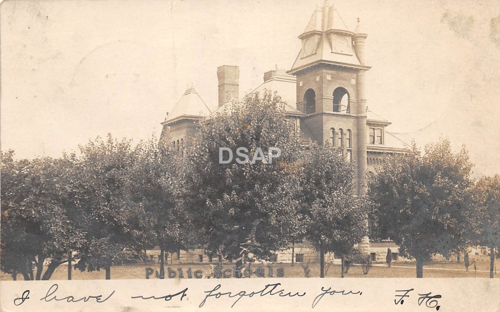 A68/ Woodsfield Ohio Postcard Real Photo RPPC 1908 Public School