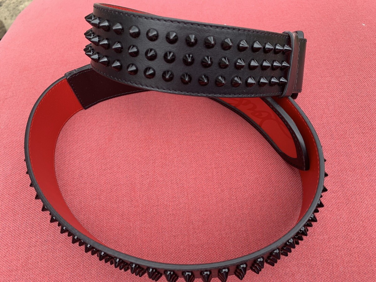 Christian Louboutin patent leather spiked belt psychic red nwt Christian Louboutin Leather Loubi Spike Belt - Size 43 / 109  main image 3