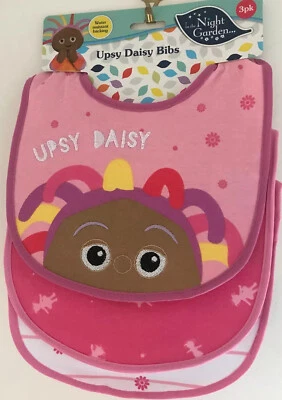 IN THE NIGHT GARDENS In The Night Garden Upsy Daisy Pink Bibs ~ Set 3 Different Bibs