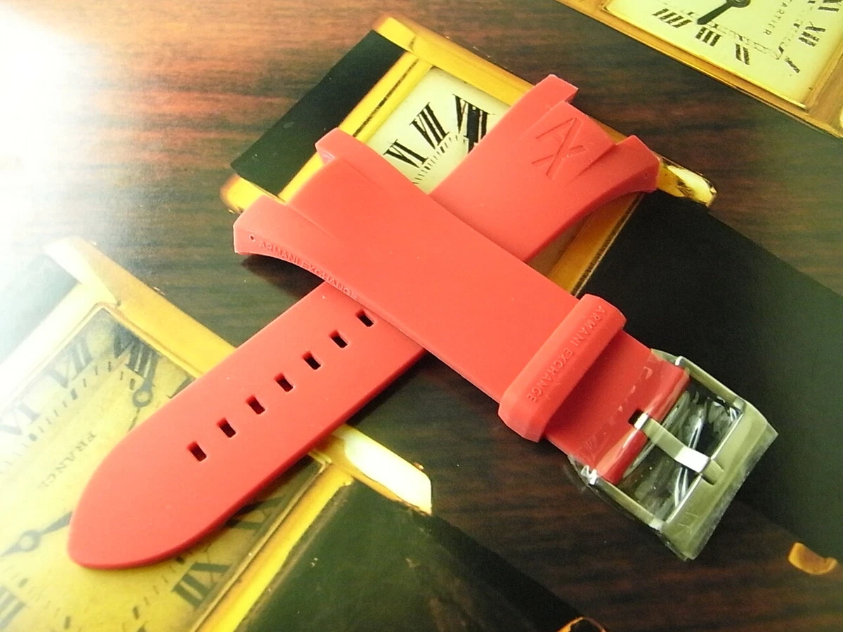 FREE SHIPPING GENUINE ARMANI 13 31MM RED MENS WATCH RUBBER BAND F