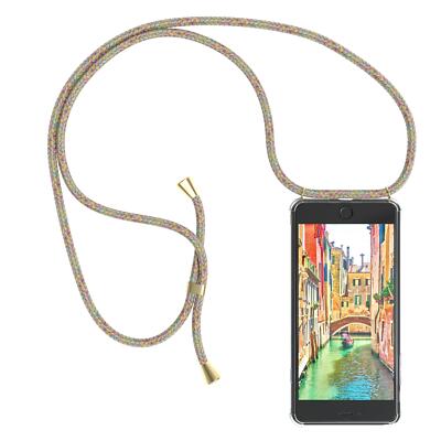 Für Apple iPhone 8 / 7 Plus Handyhülle Umhängen Kordel Tasche Kette Regenbogen