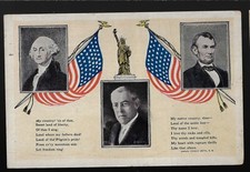 GR8 Graphics WWI Woodrow Wilson Patriotic Postcard Washington Lincoln Ms Liberty