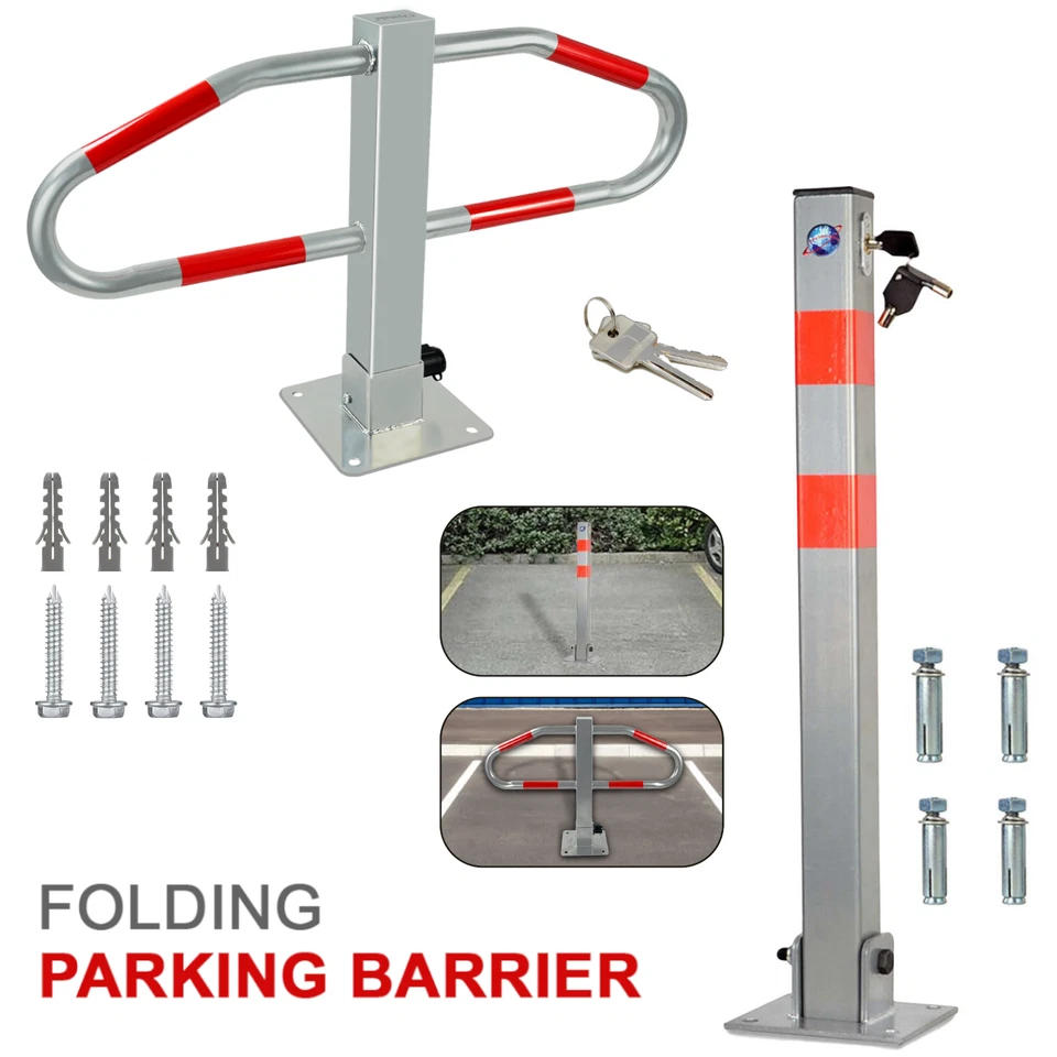 CRYSTALS Folding Locking Parking Bollard Post Barrier Security Driveway Car Park Drive UK