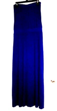 Michael Stars sz L Blue elastic chest band with tie strap maxi classy dress