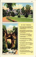 Multi View Poetry Scenic Virginia Scenic Houses Linen UNP Vintage Postcard