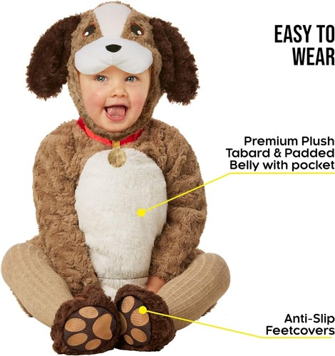 Toddler Cute Puppy Costume Kids Boys Girls Baby Dog Animal Suit, Size 3-4 Years - Picture 3 of 6