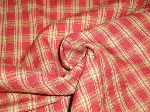 Red Catawba Plaid Woven Cotton Primitive Home Decor Sewing Homespun Fabric - Picture 10 of 10