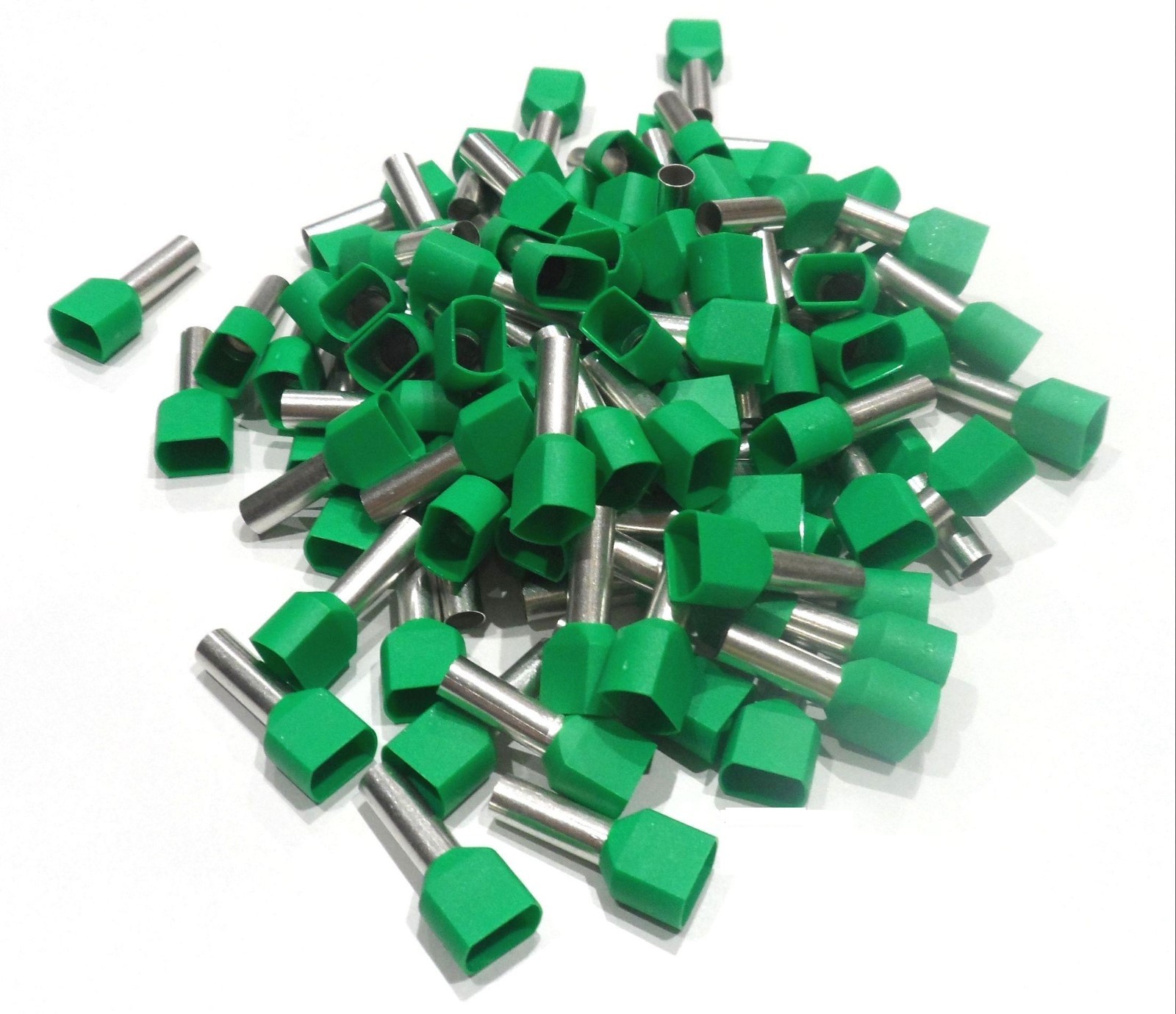 Embouts de cablage double 2x 6 mm² vert eviter les brins casses dans les borniers