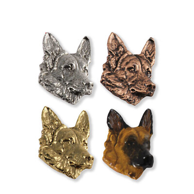 Pewter German Shepherd Dog Head Lapel Pin or Fridge Magnet, D084, Made in USA