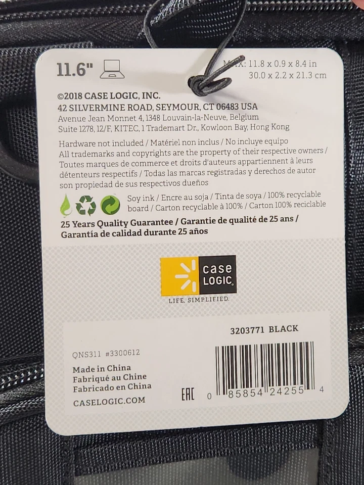 Bolsa de transporte Case Logic 11,6" para laptop - Modelo 3203771 - Preta  - Imagem 4 de 4