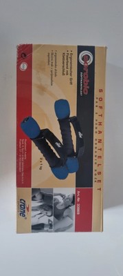 Neuwertiges Crane Sports Aerobic Softhantelset 2×1kg- schwarz blau
