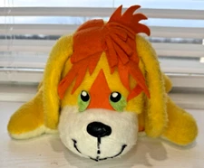 VINTAGE YELLOW ORANGE ORIGINAL PILLOW PETS LYING DOG 15" PLUSH DARDENELLE CO (V)