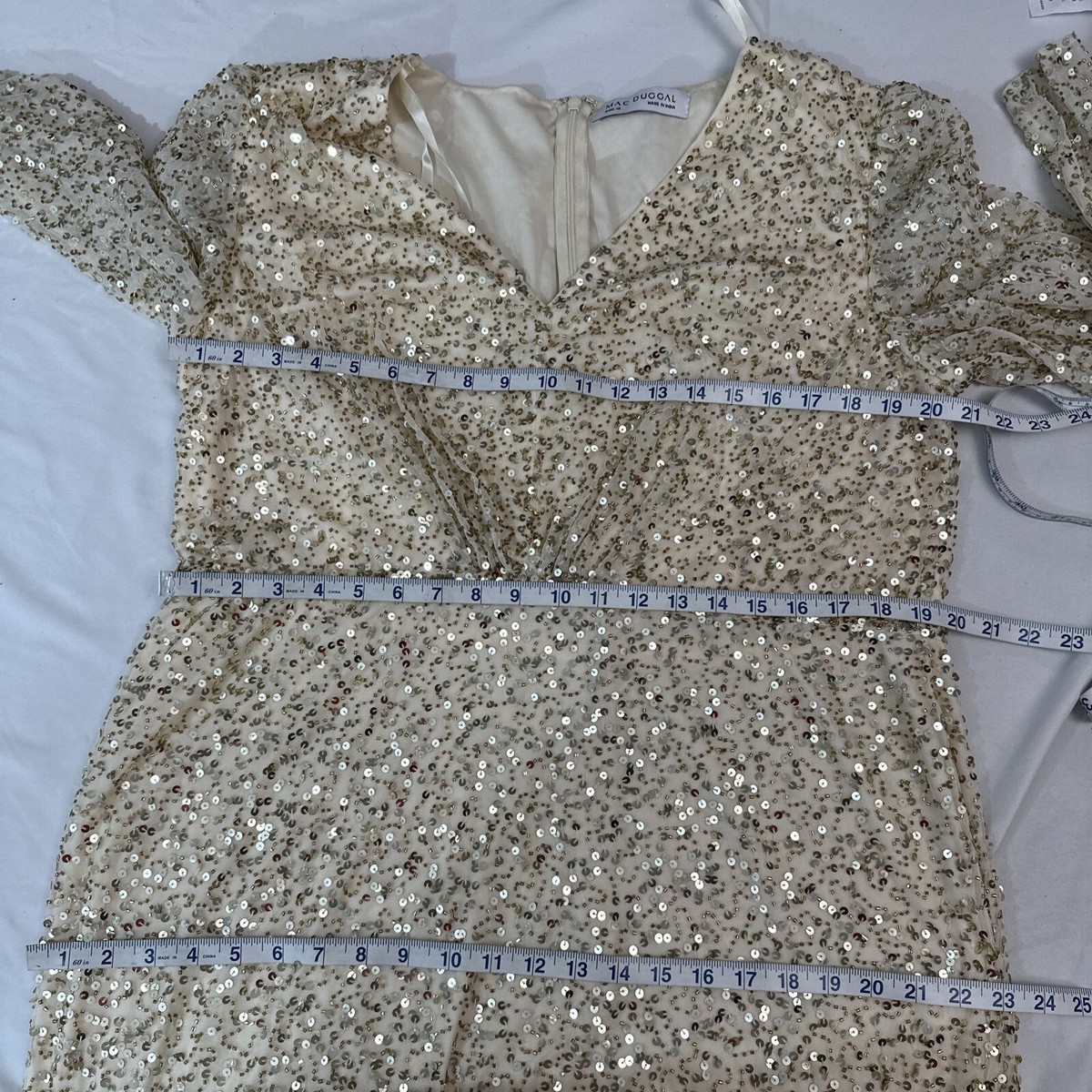 NWT Mac Duggal [ 18 ] 5589 Long Sleeve Embellished Tea