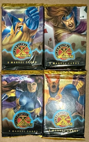 LOTTO 4 confezioni sigillate Fleer Ultra X-Men Cromo 1995