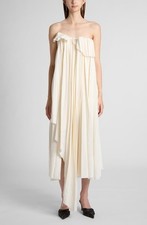 Alexander McQueen Pleated cream Off-shoulder Dress Size IT 46/ US 10
