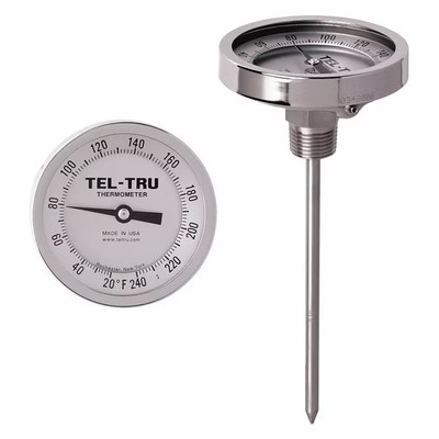 Tel-Tru Gt300r-2414 Analog Dial Thermometer,Stem 24'' L
