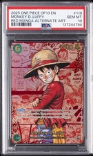 2025 ONE PIECE OP13-CARRYING ON HIS WILL 118 MONKEY D. LUFFY PSA 10