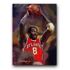 Walt Bellamy Art Card Limited 9/50 Edward Vela Signed (Atlanta Hawks)