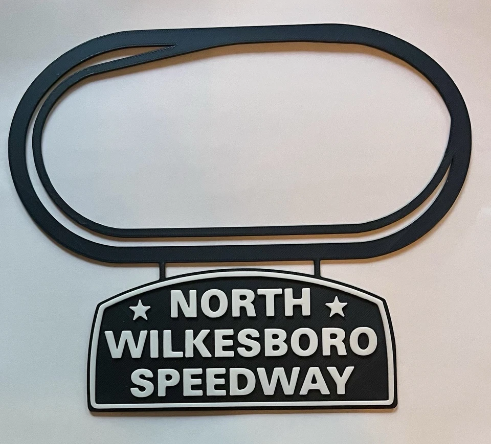 Diseño de pista impreso en 3D North Wilkesboro Speedway - Arte de pared NASCAR Foto 2 de 4