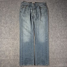 Vintage Levis Jeans Mens 36x34 Blue Denim 501 Straight Y2K Whisker Fade Distress